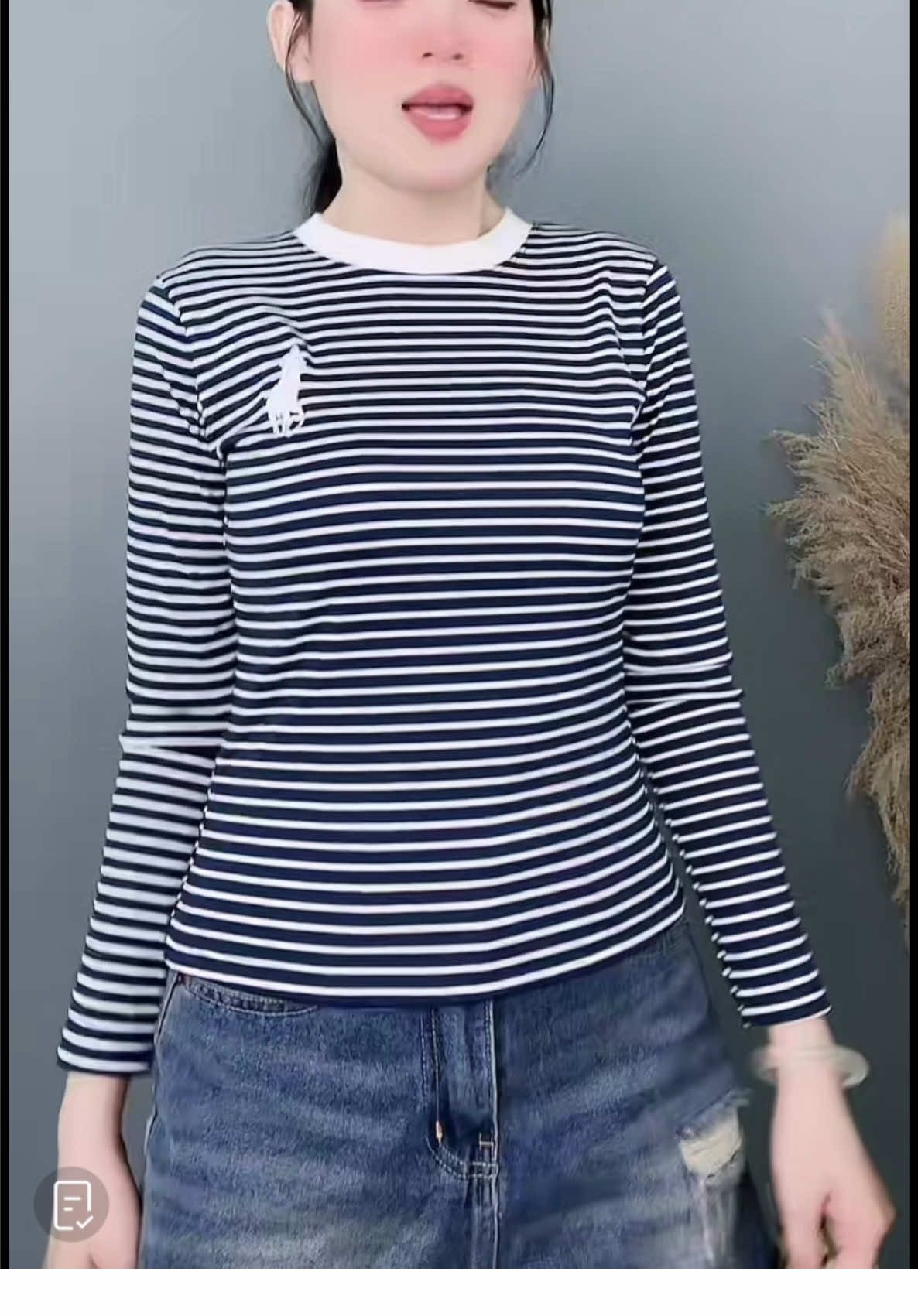 A11 -Áo thun tay dài sọc vải #aothunnutaydai#aothunnu#aohottrend #aokesoc #gam96 