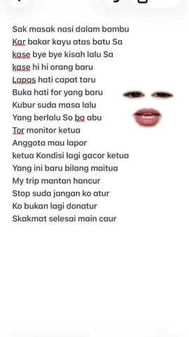 #MakeAFace sak masak nasi #lyrics #orangbaru #lagutimur 