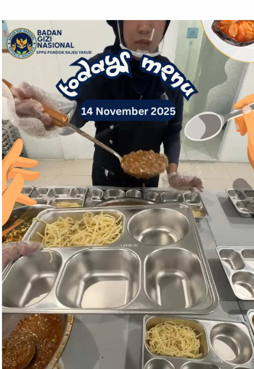 Siapa yg req spageti kemarin?? Mimin turutin nih😋 #makanbergizigratis #mbg #menumbg #kontenmbg #bgn 