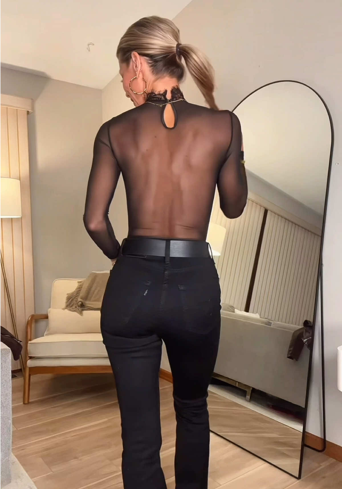 Now if only I could find some leather pants I like for this bodysuit 🔥 Stay tuned! Get an extra $15 off using discount code PAE15 at checkout. Go to @Bella Barnett it’s called the Hatsie Lace Long Sleeve Jumpsuit. I’m wearing size XS. 