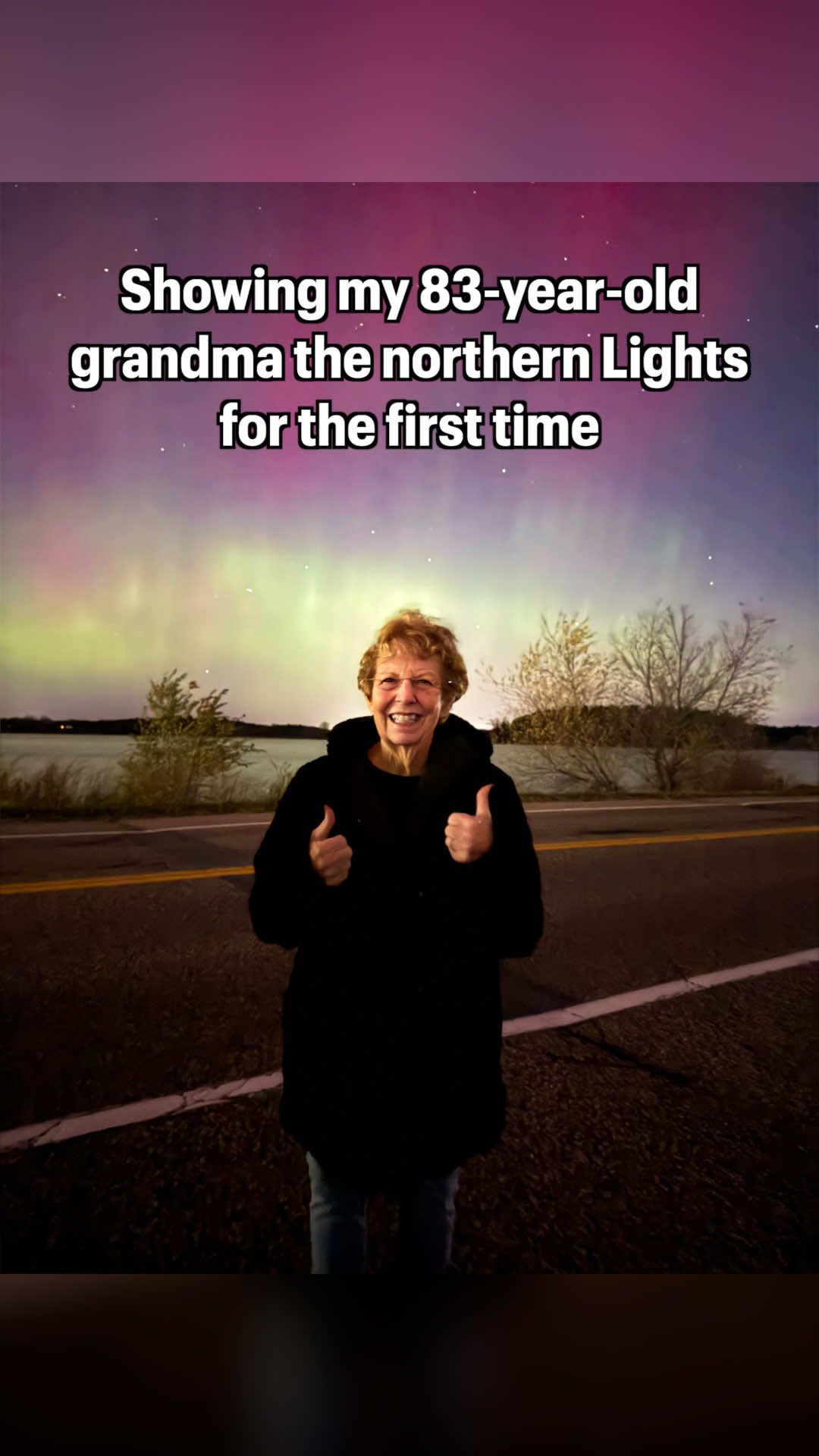 Hard to describe what it means being able to do this for her. Love you grandma! #northernlights #aurora #bucketlist #grandma