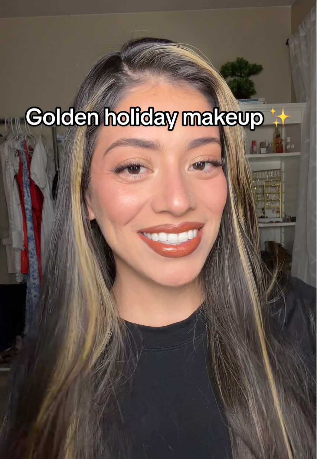 Golden harvest glowy holiday makeup look 🧡🍂✨ @e.l.f. Cosmetics  @loréal paris usa  @MERIT Beauty  @Rare Beauty  @Maybelline NY  @wetnwildbeauty  @Sigma Beauty (Use GLAMBYADDIE for 10% off 😉) @NYX Professional Makeup  @ArdellBeauty  #holidaymakeup #fallmakeup #makeup #lipcombo #eyeshadowtutorial 
