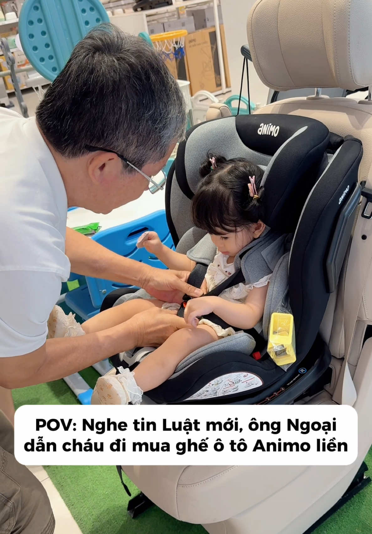 Vì sự an toàn cho cục vàng của Ngoại 😍 #GheNgoiOToAnimo #concung 