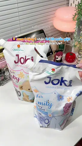 Combo giặt xả cho cả gia đình quá là tiện với nước giặt nhà Joki #unboxwithvie #nuocgiat #nuocgiatxa #joki #giatxa 