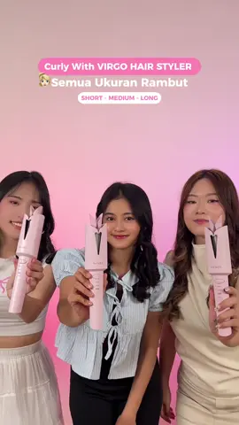 Virgo makes your curl look perfect, no matter how long it is Mau rambut pendek, medium, atau panjang, hasil curl-nya tetap maksimal dan sempurna 😍 #NVMEE #VirgoHairStyler #CurlDimanaAja #CatokanNewbieFriendly #NVMEEHairTools 