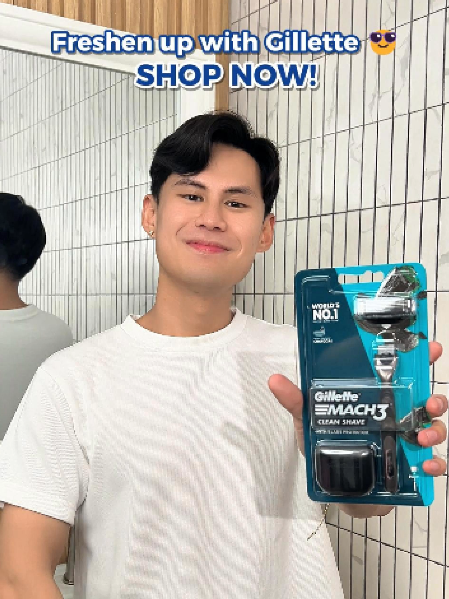 Proof that you can go from scruffy to sleek in a snap 😎✨ A clean shave with Gillette Mach 3 = instant pogi boost. Grab yours and freshen up anytime, anywhere. #gillette #gillettemach3 #smoothshave