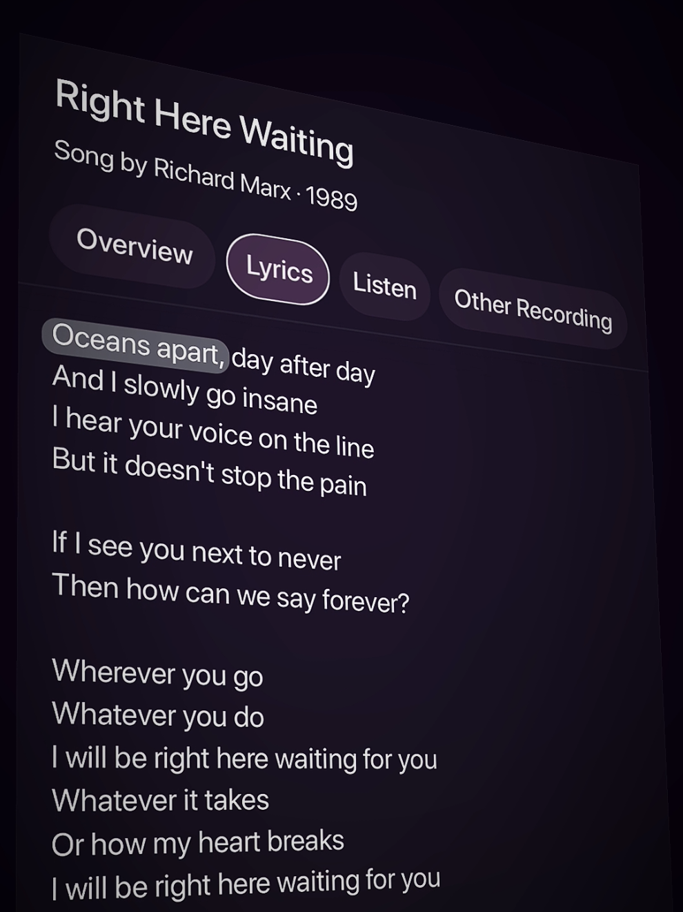 Right Here Waiting 🎧🎶 #lyrics #music #richardmarx #foryou #lyriqueenn 