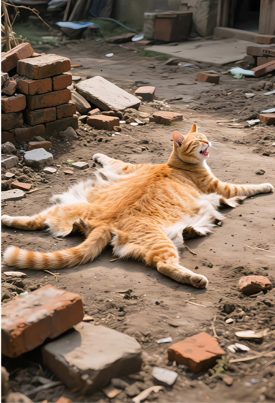 Don’t easily provoke Hippo Sister!#cat #aicat #fatcat #orangecat #aicatfunny 