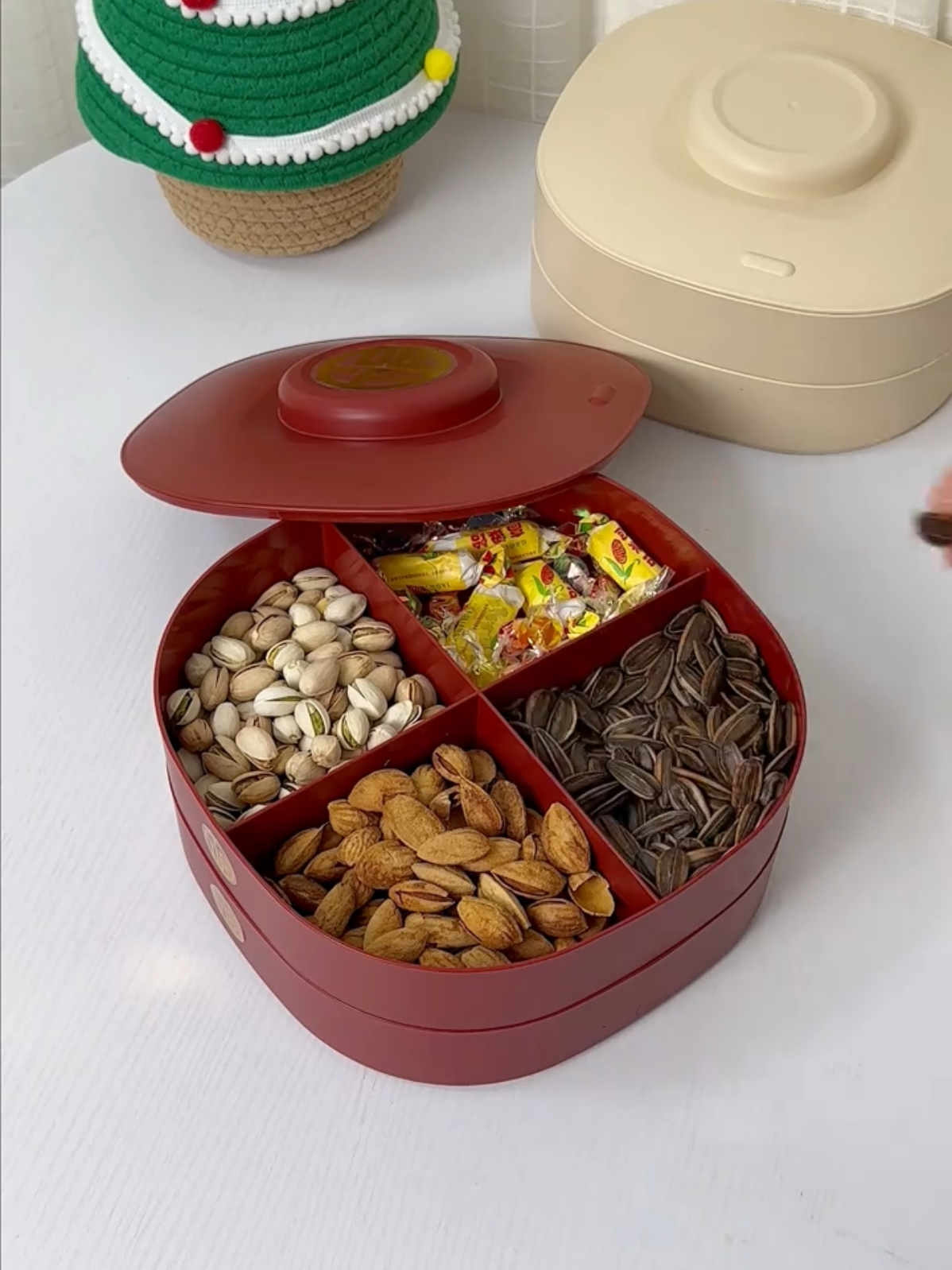 Hộp đựng mứt tết 2 tầng mẫu đẹp #xh #giadungtienich #reviewdogiadung #tet2026 #hopdungmut 