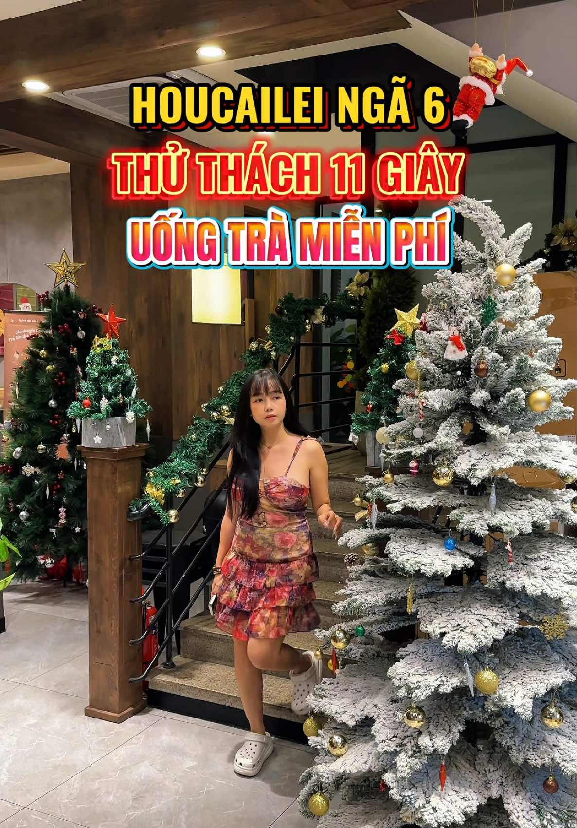 Houcailei ngã 6 thử thách 11 giây uống trà sữa miễn phí. #anhdadenbinhduong #reviewanngon #thudaumot #houcailei 