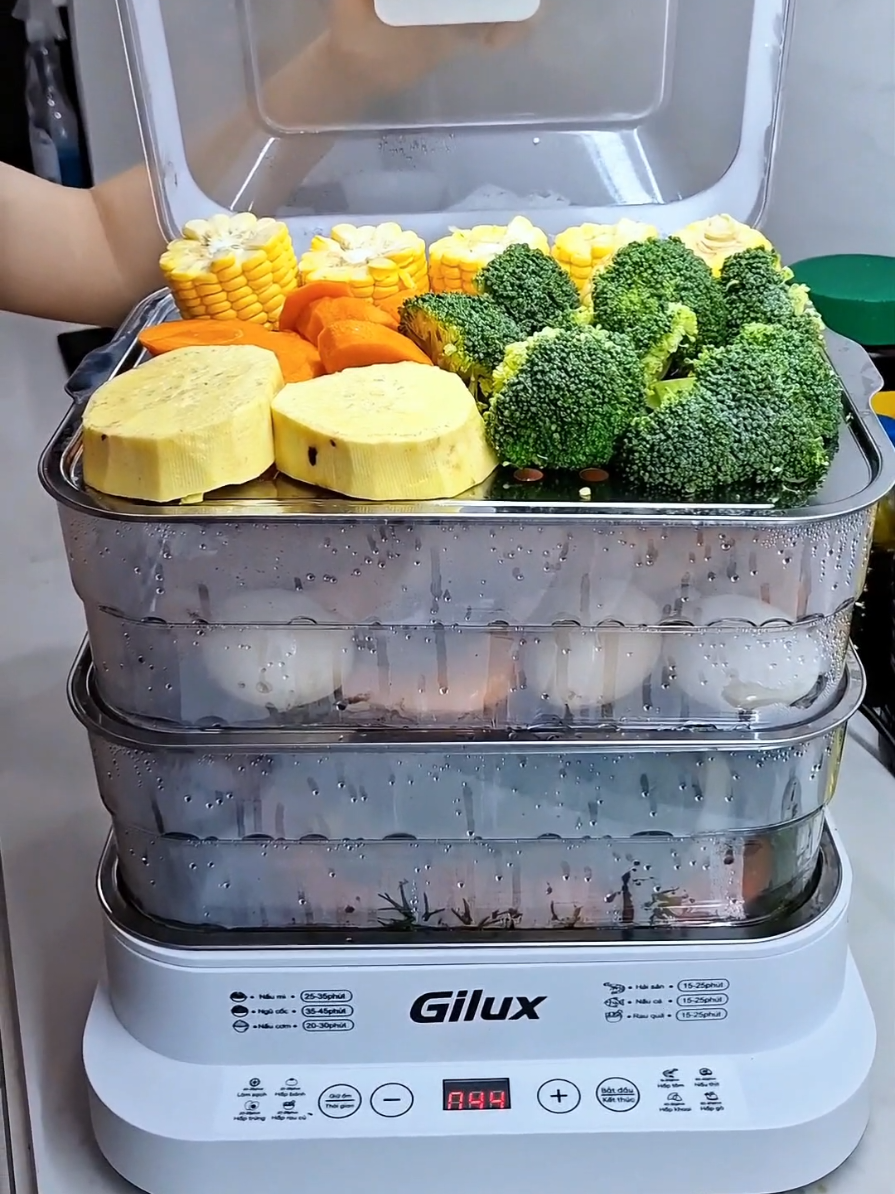 nhà bác nào hay ăn đồ hấp thì rinh ngay em nồi hấp đa năng gilux nay liền đi nha, tha hồ hấp mà nó tiện lắm luôn , hấp cùng lúc 3-4 món cũng được luôn ấy... #noihap #gilux #noihapdanang #noihap3tang #noihapgilux 