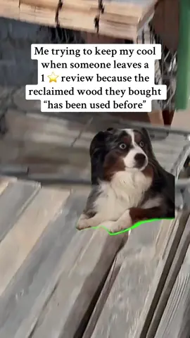 Yes, that’s the point! 😂⭐️ “Someone really left a 1-star review because… the reclaimed wood had been used before.” Uh yeah… that’s literally the ✨reclaimed✨ part 💀🤎 Real wood. Real history. Real reclaimed. #Roc#RockinWoodc#ReclaimedWooduCantMakeThisUp 