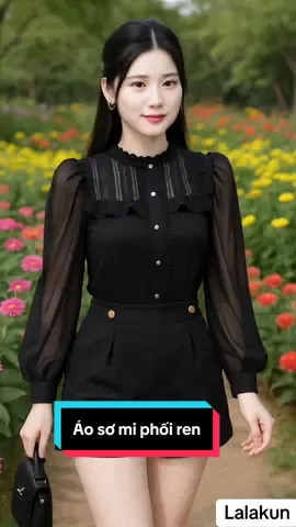 Áo sơ mi phối ren#thoitrangnu #viralvideo #xuhuong .