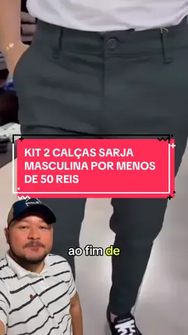 Kit 2 calças sarja alfaiataria masculina #calçamasculina #calçasarja #shop #vestebem #tiktokshop 