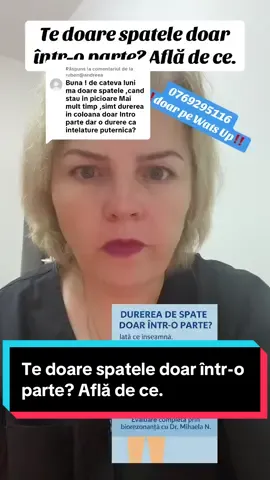 Ca răspuns pentru @ruben@andreea Durerea apărută într-o singură parte a spatelui nu e întâmplătoare. Poate fi de la o postură greșită, tensiune musculară sau chiar o compresie nervoasă. Mișcarea ușoară, stretchingul și pauzele scurte pot face diferența. Dacă vrei să afli cauza exactă și un plan personalizat de echilibrare, scrie-mi în privat. #DrMihaelaN #dureredespate #biorezonanta #echilibruinterior #remediipersonalizate