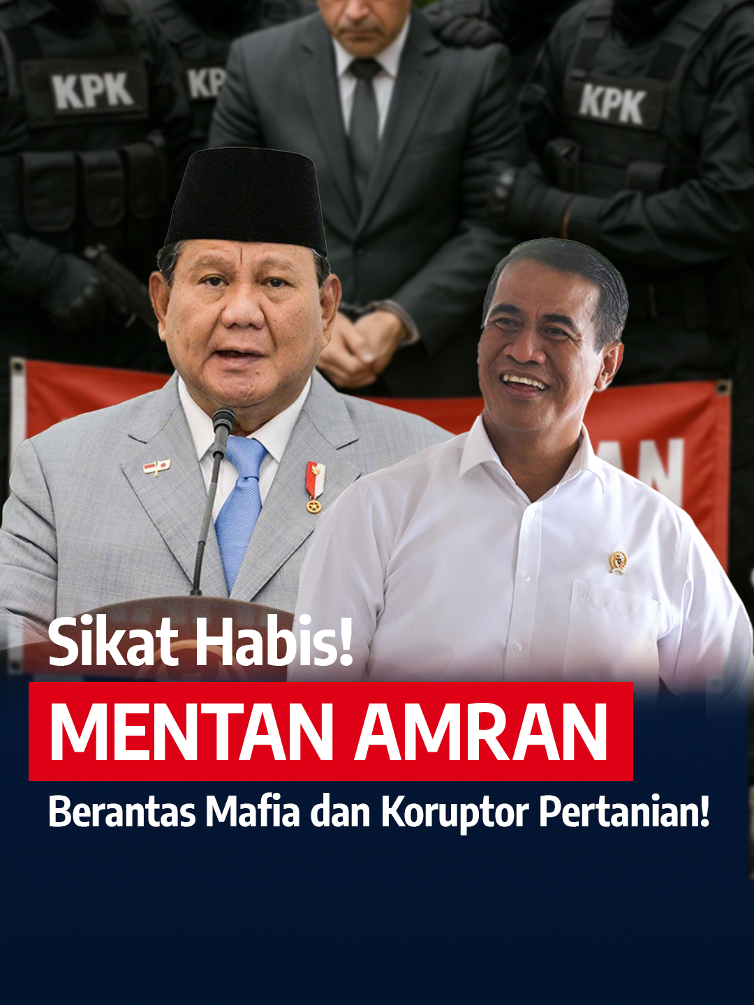 Mentan Amran Sulaiman kembali menunjukkan ketegasan penuh dalam memimpin sektor pertanian. Tidak hanya fokus pada peningkatan produksi dan swasembada pangan, gebrakan terbesarnya adalah membersihkan 'kandang' dari praktik kotor yang merugikan petani dan negara. Komitmen ini selaras dengan arahan Presiden Prabowo untuk memastikan kedaulatan pangan dan kesejahteraan petani sebagai prioritas utama negara. #MentanAmran #AmranSulaiman #Prabowo #BerantasMafia #KoruptorPertanian #SwasembadaPangan #IndonesiaMaju
