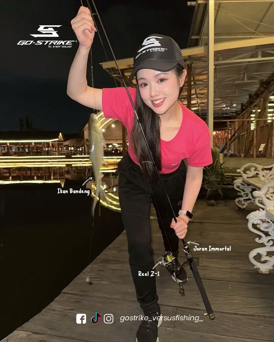 Udah cantik, jago mancing lagi. Kompleksitas yang hakiki. Kalo Malam Minggunya gak ada yang ngajak kencan? Mancing aja udah paling bener deh, karna ikan gak pernah PHP Reel: Gostrike z1 2000 Joran: Gostrike Immortal 180 10-20lb Line: Versus Banteng 0,22m Hook: Gostrike Chinu 1053-BN #GostrikeVersusFishing #GostrikeBikinCandu #z1 #immortal