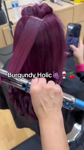 Burgundy Holic 🍇🍷🍒 #haircolor #hairstyle #fyp #viral #tiktok