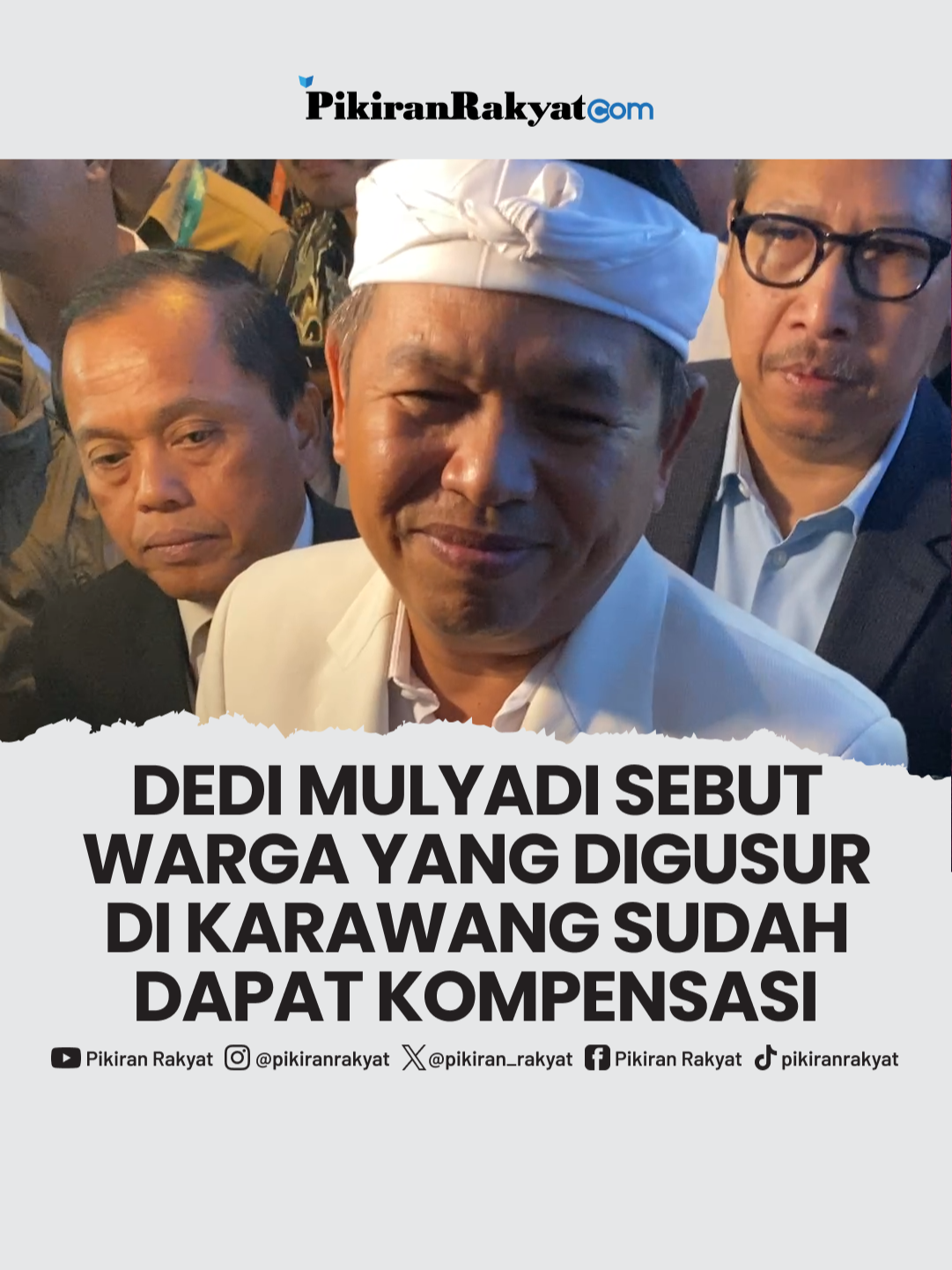Gubernur Jawa Barat Dedi Mulyadi menegaskan, warga yang terdampak penggusuran bangunan liar di Karawang sudah dapat kompensasi. Dia mengatakan, Pemprov Jabar akan terus melakukan penertiban bangunan liar di daerah aliran sungai yang ada di Karawang. Menurutnya, saat ini, Pemprov Jabar sudah meminta Perum Jasa Tirta (PJT) mematok lahan milik mereka di sana. *** Rio/PRMN
