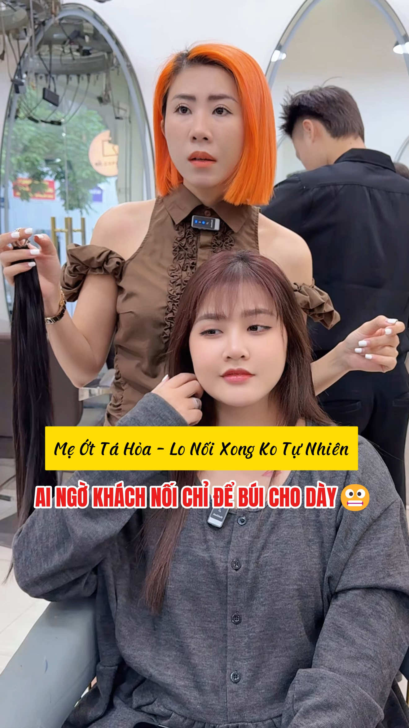 Mẹ Ớt Tá Hoả - Lo Nối Xong Không Tự Nhiên - Ai Ngờ Khách Nối Chỉ Để Búi Cho Dày😬#viralvideo #thanhhoa #noitoc #meothairsalon #xuhuong 