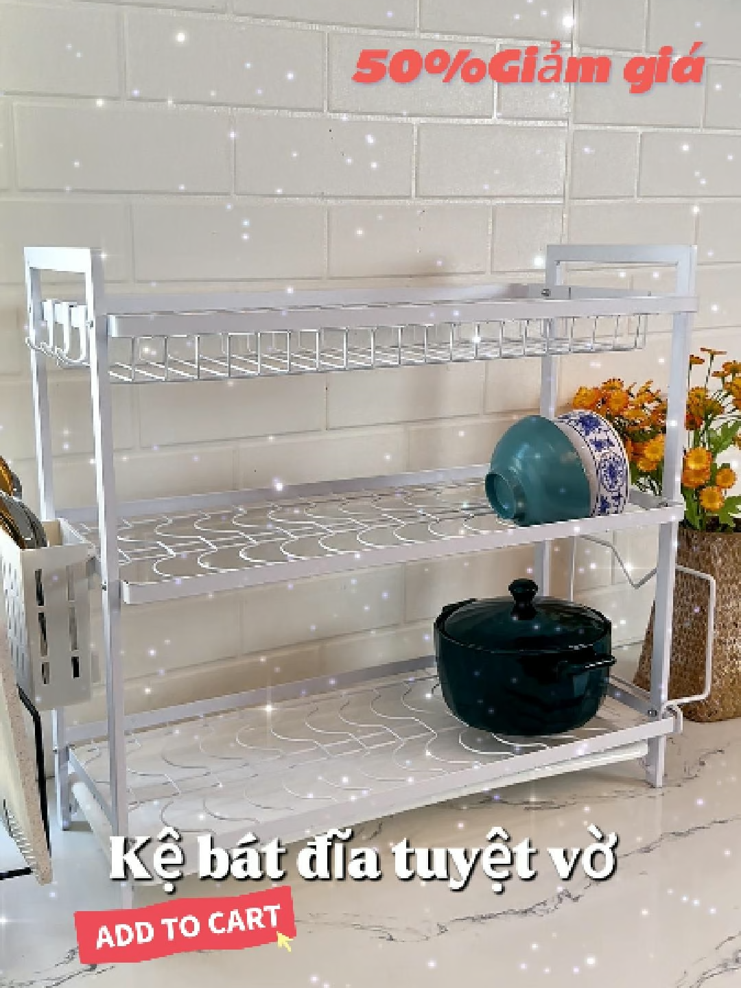 Giá đựng bát đũa thần kỳ - Cả bếp gọn gàng chỉ trong nháy mắt! #GSLIFE #Giadungbatdia #docungtamlinh #Giadungbep#LifeHack #HuongDanSuDung #vietnam #tik_tok