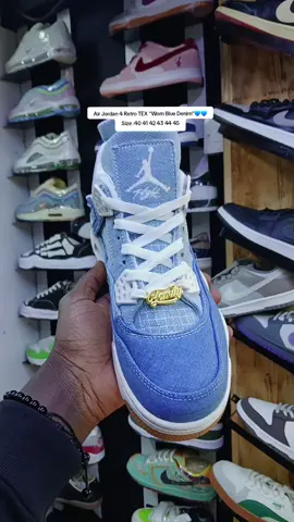 Air Jordan 4 Retro TEX “Worn Blue Denim”💙💙 Size :40 41 42 43 44 45 Ksh : 4000✅✅ 📞0758570118 #jordan4 #denim #kenyantiktok🇰🇪 #tiktokshop  #fyp 