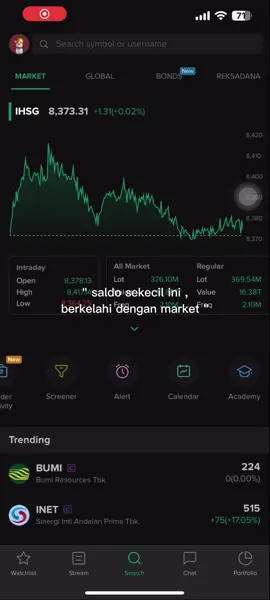 Seperti biasa kalau nga hijau ya merah....#sahampemula #sahamindonesia #sukses #saham #stockbit 