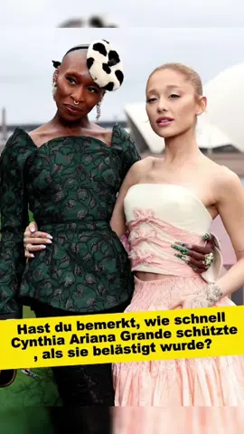 Hast du bemerkt, wie schnell Cynthia Ariana Grande schützte, als sie belästigt wurde?#fyp #celebrity #cynthiaerivo #arianagrande 