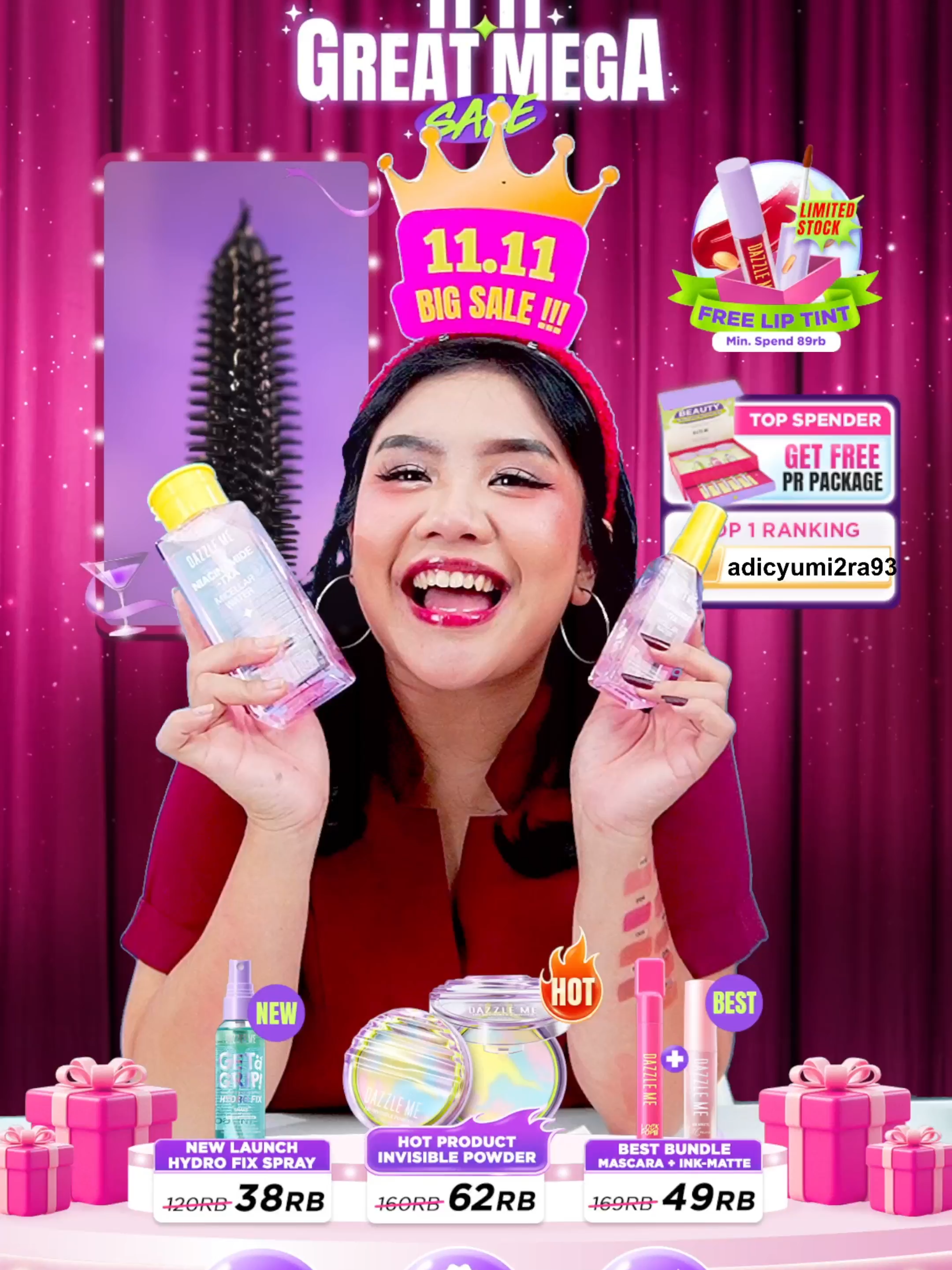 Dazzle Me diem diem tiba tiba launching micellar water yang super powerful!! JOIN live dan dapetin promonya 😍✨ #dazzleme #dazzlemebeauty #dazzlemeindonesia #dazzlemeid