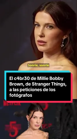‼️🔴 El c4br30 de Millie Bobby Brown, de Stranger Things, a las peticiones de los fotógrafos que le pedían sonreír para la foto: “Sonreír, sonreír vosotros” Las  peticiones de los fotógrafos suelen provocar reacciones de m4l3st4r entre actores, actrices y cantantes #milliebobbybrown #strangerthings #enfado #london #actriz 