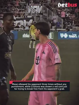 Messi elbowed his opponent three times without any punishment, while Ronaldo was shown a red card just for trying to break free from his opponent’s grab.#messi #cristianoronaldo #cr7 #futbol 