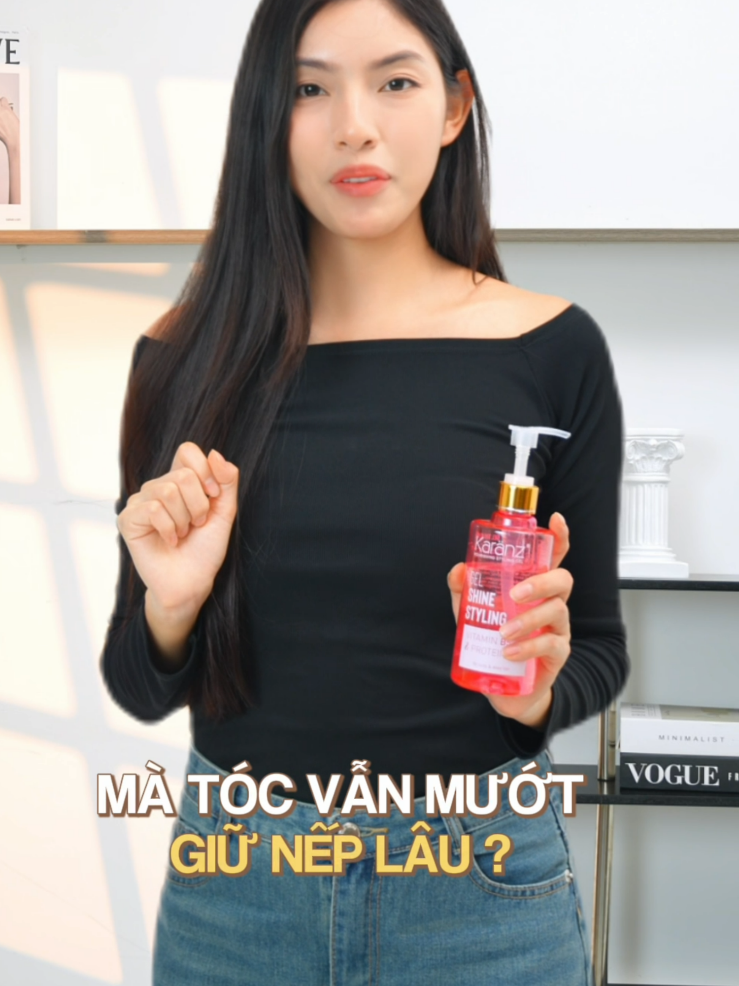 Tóc vẫn mượt mà giữ nếp lâu ? #karanz #chamsoctoc #geltoc