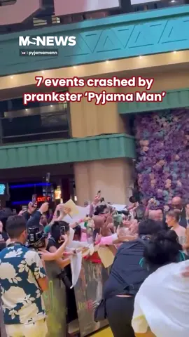 26-year-old Australian influencer Johnson Wen, widely known as Pyjama Man, crashed 7 events since 2023, including the Paris 2024 Summer Olympics. #mustsharenews #sgfyp #wicked #pyjamaman