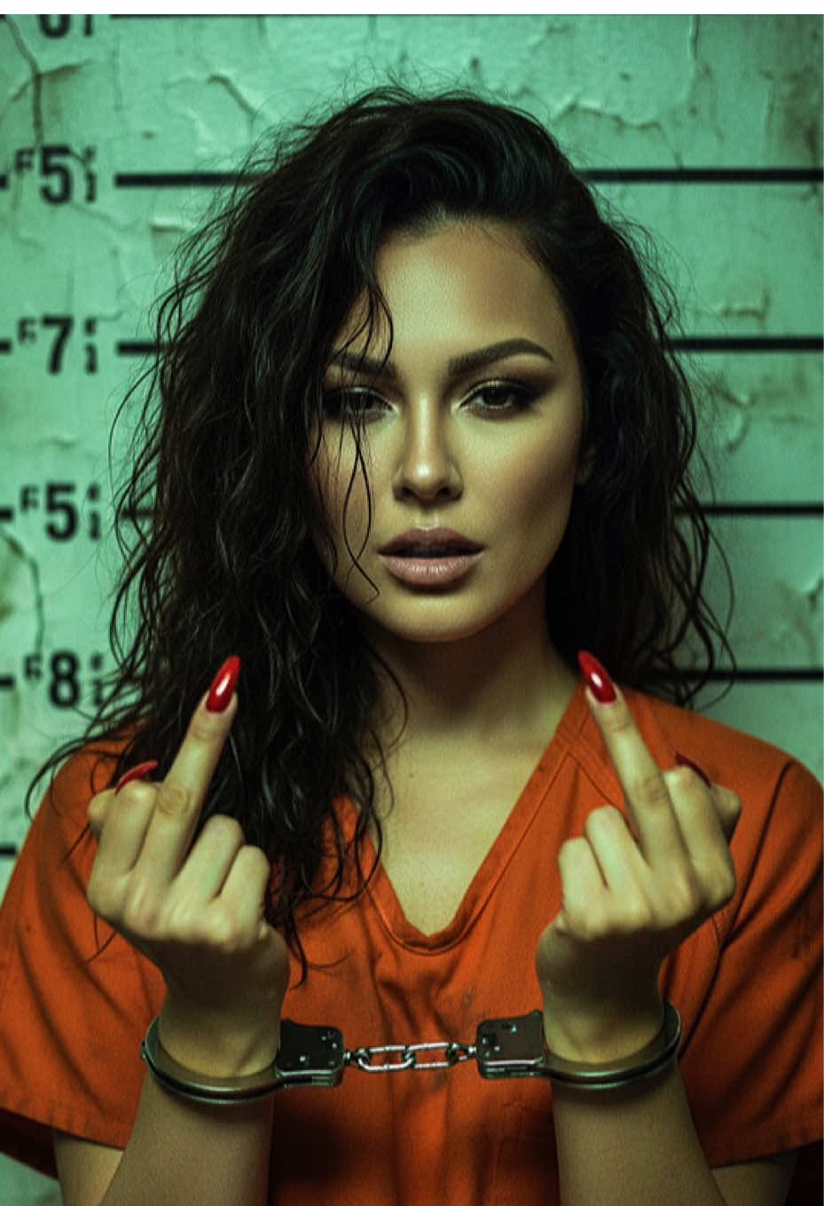 Locked Up and Don’t Give a F💋ck” #AIPrompts4U #GeminiAI #RebelEnergy #MugshotVibes #UnbotheredQueen 