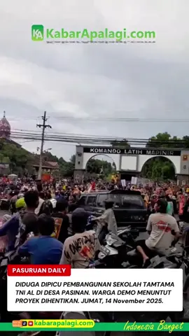 info info ☕⚠️🗞️ Warga Demo didepan Puslatmur 3 Marinir hari ini menutup sebagian jalan nasional ( pantura )  Arah menuju Probolinggo dikabarkan sempat terjadi kemacetan. #pasuruan24jam #tnial #demo #pasuruanjawatimur #terkini 