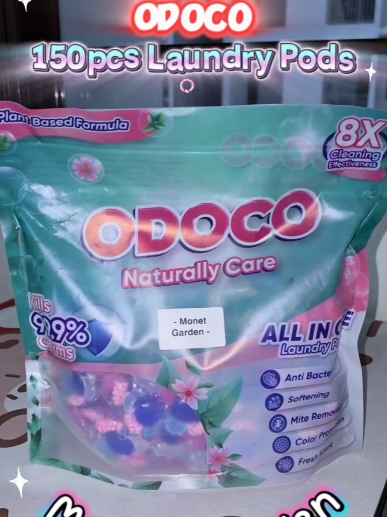 Odoco Plant-Based 150pcs Laundry Capsules #jsmeowmart #odocolaundrypods #plantbasedlaundrydetergent #laundry #createtowin 
