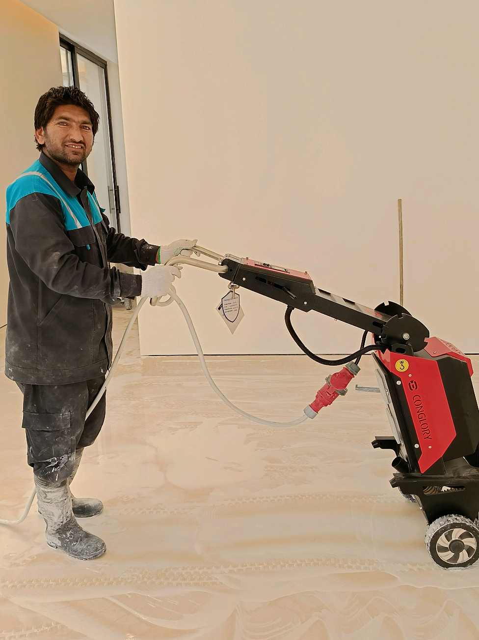 Marble Floor Polishing in Riyadh Saudi Arabia | Xingyi Conglory CG-580 Heavy Duty Machine | #xingyimachine #Cinglory #concrete #terrazzo #marblepolish 