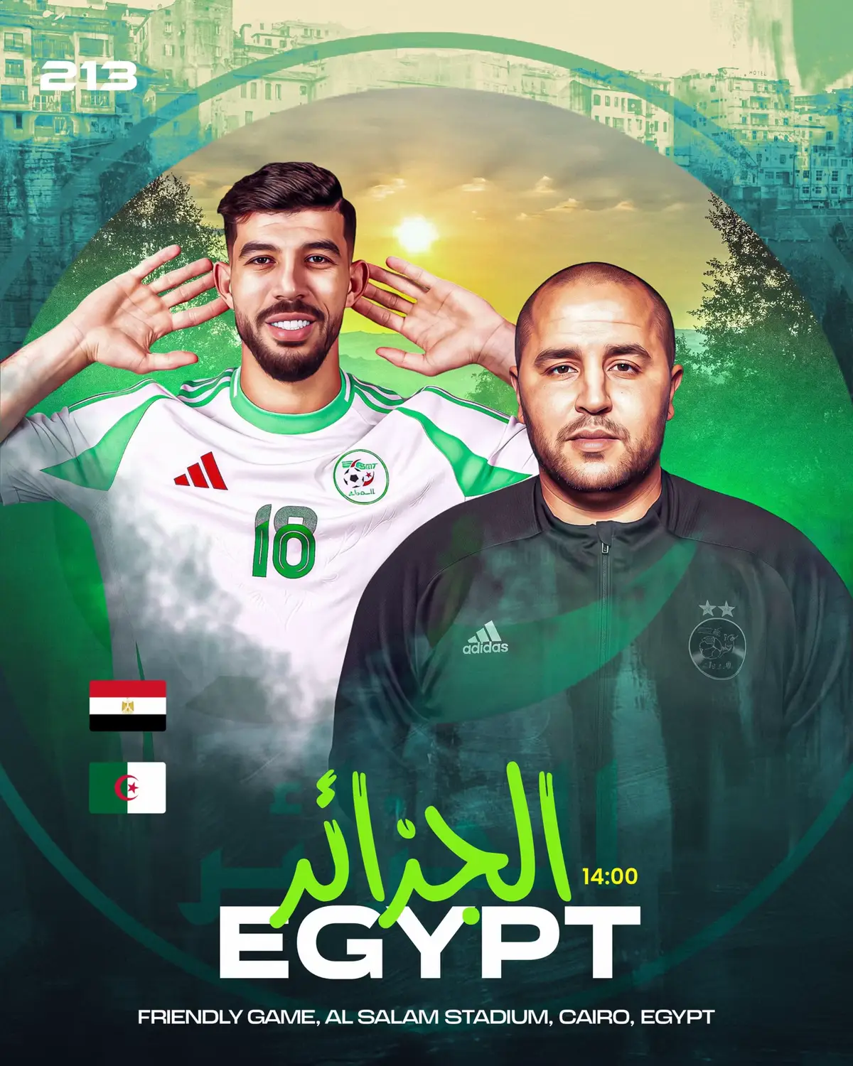 Algeria faces Egypt today! Big friendly ahead as we gear up for the Arab Cup, wishing the best to our team 🇩🇿✖️🇪🇬 💚 #algeria #الجزائر #algerie #football 