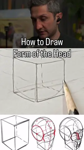 Head form the correct way. Too many ways to mess up the head form. Most artists just copy what they see or fake it by just drawing some surface guidelines. Try to draw through and simplify the head in the 3d space. If you can draw geoforms with correct perspective and planes, you are half way there. Follow for daily art fundamental reels. #artfundamentals #artclass #drawingpractice #artschool #draweveryday      