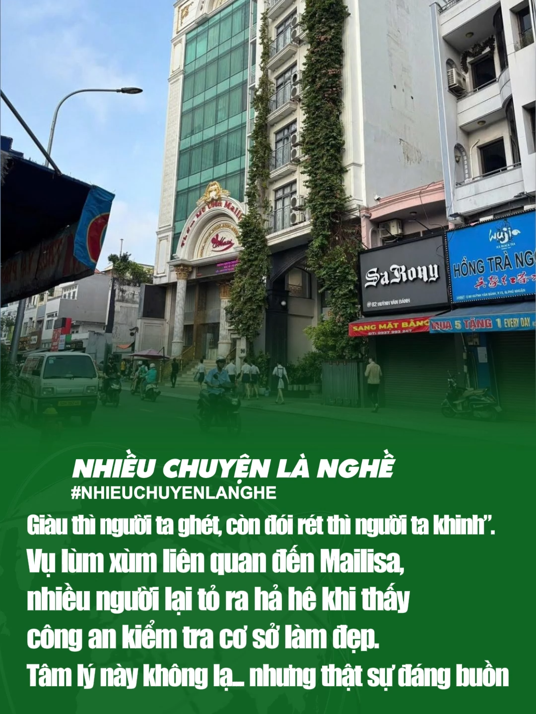 “Giàu thì người ta ghét, còn đói rét thì người ta khinh”. Vụ lùm xùm liên quan đến Mailisa, nhiều người lại tỏ ra hả hê khi thấy công an kiểm tra cơ sở làm đẹp. #viraltiktok #viralvideo #xuhuongtiktok #vietnam #soc #hot #trendingvideo #nhieuchuyenlanghe #viral #xuhuong #suthat #trending #mailisa #mailisagroup #thammyvienmailisa #tmvmailisa