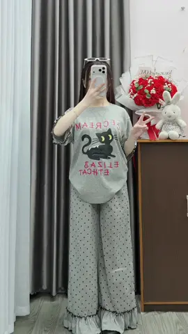 SÉT ĐỒ SUÔNG NỮ THUN TĂM QC  #setxinh #setdoxinh #thoitrangnu #xuhuong #viralvideo 