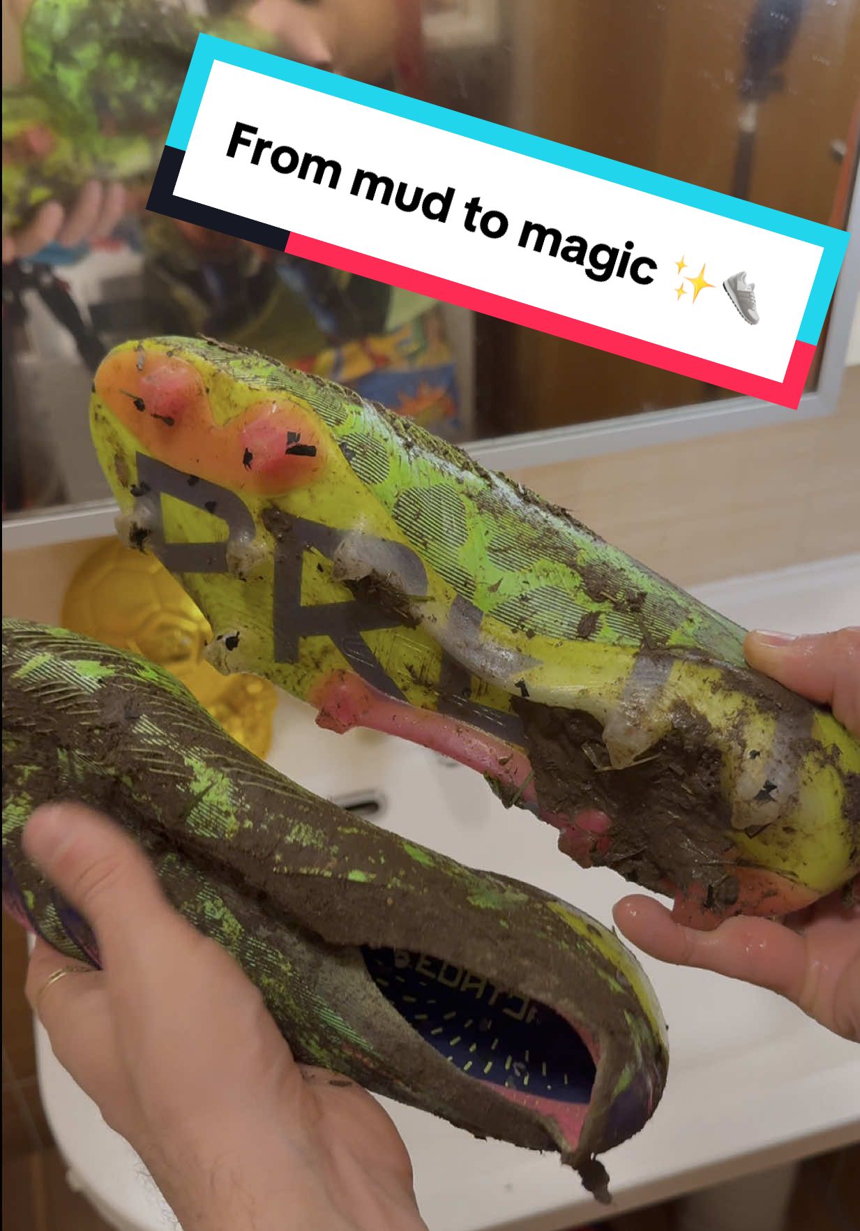 Taking care of my cleats 🧼👟 The best way to clean muddy football boots  ASMR cleaning — Adidas Predator Elite after a muddy match. Nothing better than the sound of fresh boots before the next game in soccer. ⚽🔥