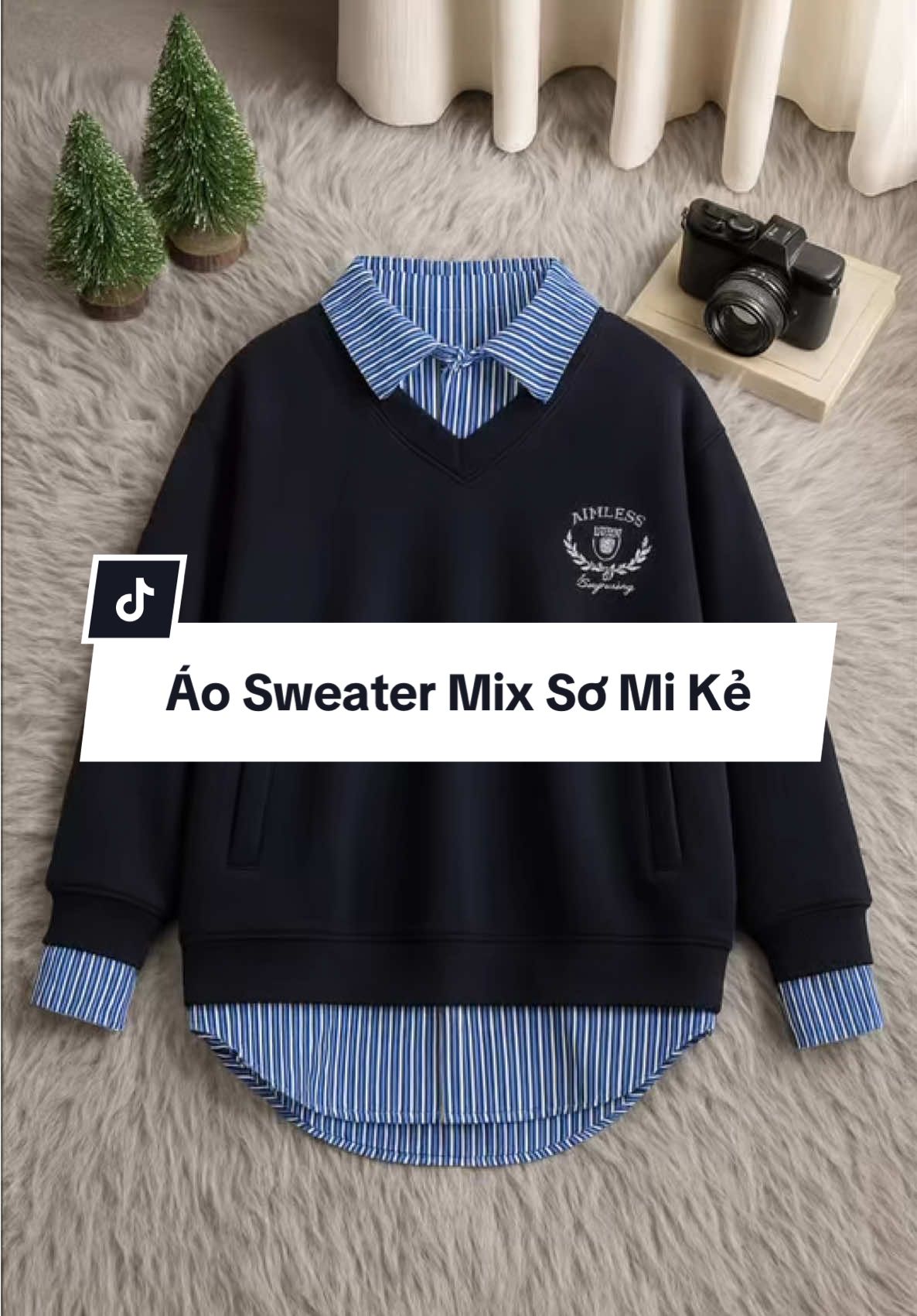 Áo Sweater Mix Sơ Mi Kẻ Nam Nữ Chất Liệu Nỉ 2 Da Form rộng #myoutfit #macdepmoingay #thoitrangnamnu #aosweater #aosomi 