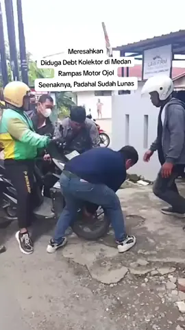Kejadiannya di Medan Sunggal, ketika driver bernama Eko mau ngambil pesanan, malah motornya diangkut  Belakangan motornya dikembalikan karena ojol menunjukkan BPKB. #fyp #medan #polrestabesmedan 