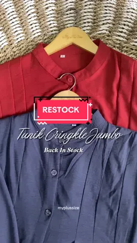 BACK IN STOCK❣️ Tunik yang super Timeless cocok bgt dipakai kmnapun, kalian udh punya koleksi warna apa aj nih ?🥰 #belilokal #fypage #myplussize #tunikjumbo 
