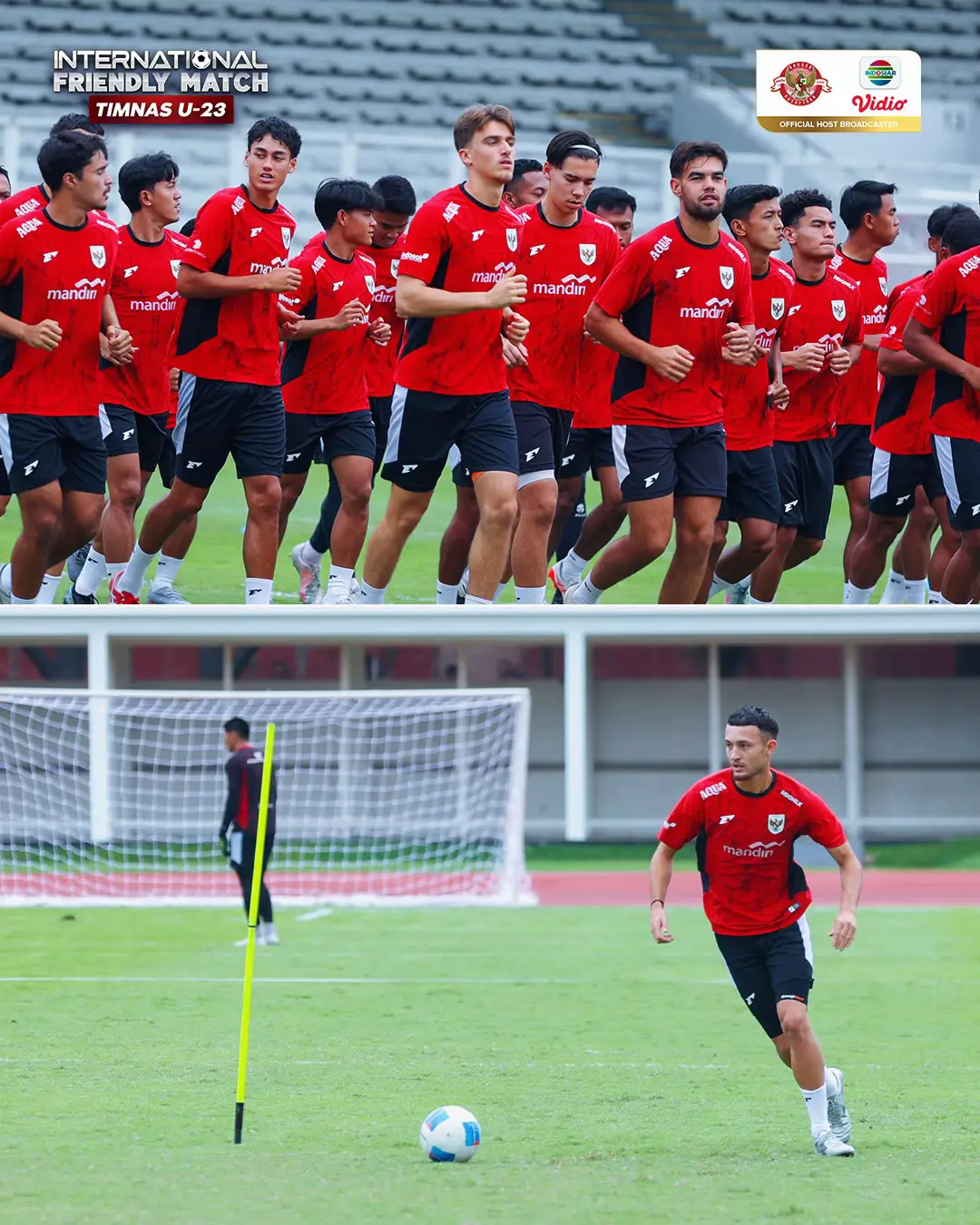 Timnas Indonesia U23 menggelar sesi latihan di Stadion Madya GBK, Jakarta, Jumat (14/11) jelang menghadapi Mali U23. Skuad Garuda dijadwalkan dua kali menghadapi Timnas Mali U23 sebelum berlaga di SEA Games 2025. Laga melawan tim asal Afrika itu akan digelar di Stadion Pakansari, Bogor pada Sabtu (15/11). 📸 Bola.com