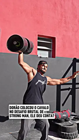 Cavalo encarou um circuito de Strongman e superou seus limites. Dorao e Tortuguita motivaram 💪💪💪💪 #strongman #forca #treino 