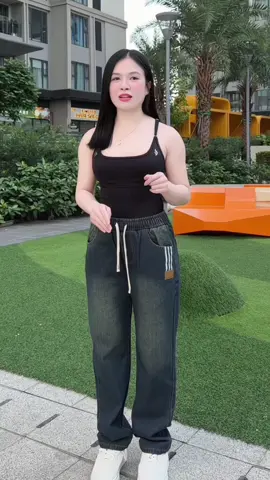 Quần Jean Nam Ống Suông Có Dây