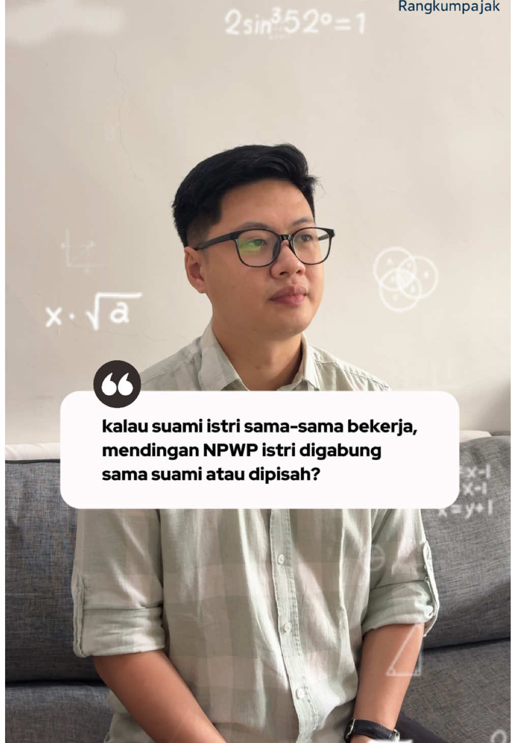 “Istri bekerja? Punya NPWP sendiri? Hati-hati… kamu bisa rugi pajak sampai jutaan rupiah tanpa sadar.” Banyak yang nggak tahu: Kalau istri cuma kerja di 1 perusahaan, justru lebih hemat kalau NPWP-nya digabung ke suami. tapi kalau istri berkerja lebih dari 1 perusahaan atau istri sebagai pengusaha maka tidak ada perbedaan antara pisah npwp ataupun gabung npwp. Sebelum lapor SPT, pastikan kalian pilih skema yang tepat — gabung atau pisah bisa bikin selisih besar di dompet. #pajak #npwp #pajakindonesia 