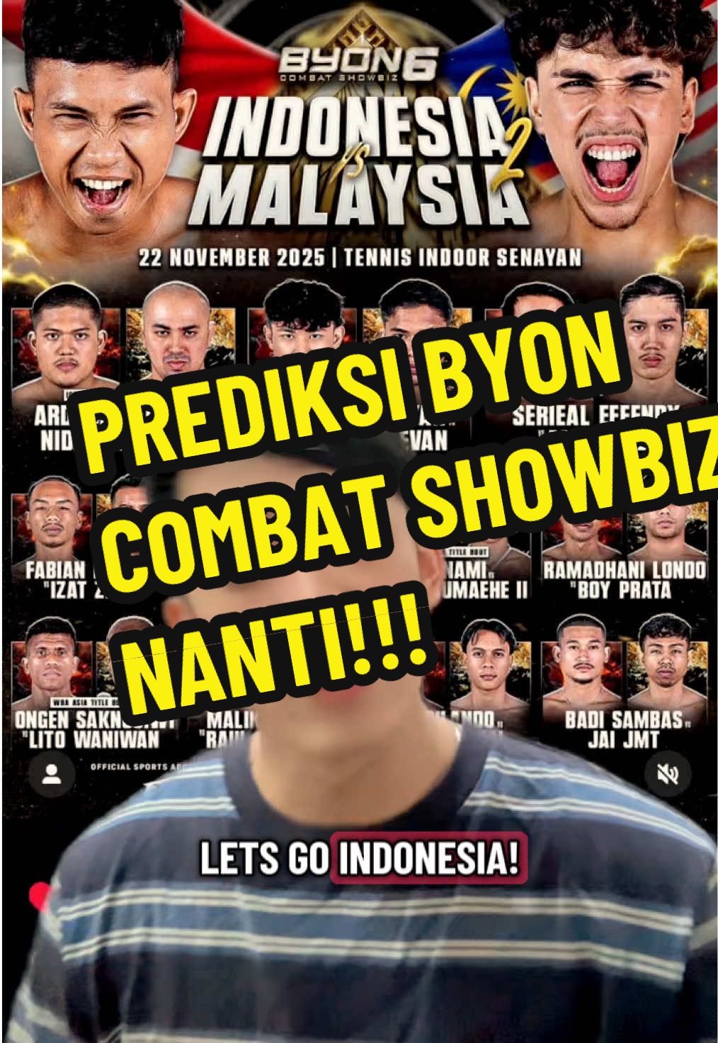 Prediksi @BYON COMBAT siapa aja yang bakal jadi juaranya. Maju terus Combat Sport!!  @celloszxz🧑🏻‍🦲  #byon #combatsports #boxing #kickstriking #boxing🥊 